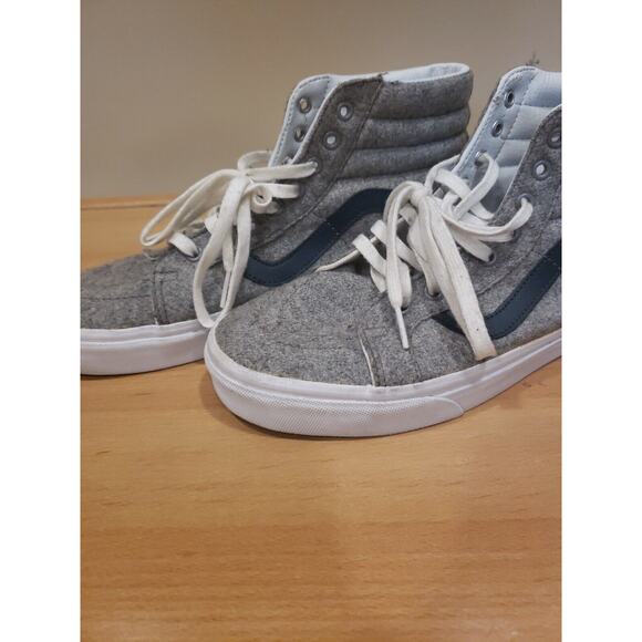 Vans Sk8-Hi Reissue Varsity Skateboarding Shoes Sz 9 men 10.5 women Grey - Picture 11 of 12